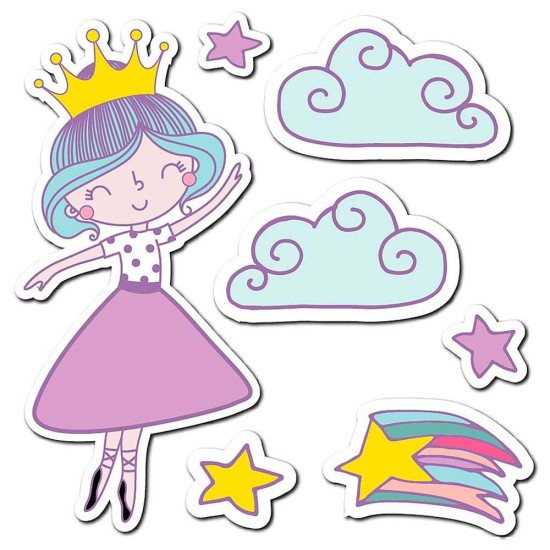 Unicorns Princess αυτοκόλλητα με μήνυμα τοίχου M (11113)