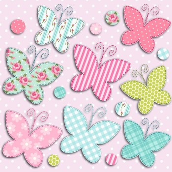 Butterfly αυτοκόλλητα 3 επιπέδων (14508)