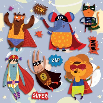 Super Heroes αυτοκόλλητα 3 επιπέδων M (14509)