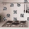 Tile Black & White πλακάκια διακόσμησης τοίχων κουζίνας & μπάνιου (31313)