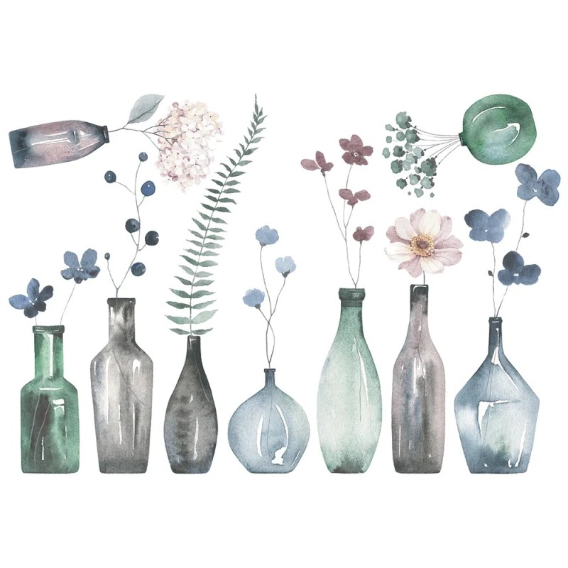 Flowers in Bottles αυτοκόλλητα τοίχου (44241)