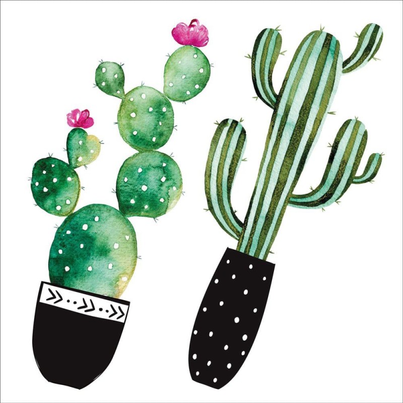 Watercolour Cactus αυτοκόλλητα τοίχου βινυλίου (54114)