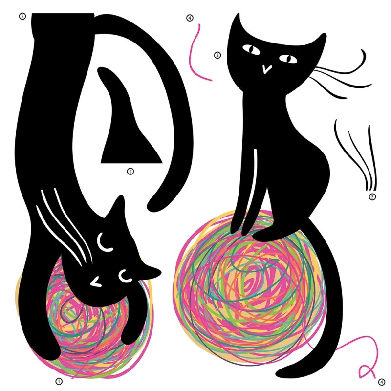 Joyful Cats αυτοκόλλητα τοίχου (54124)