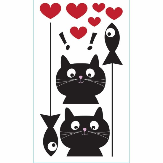 Cat & Fish αυτοκόλλητα τοίχου (59002) Cat & Fish αυτοκόλλητα τοίχου (59002)