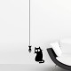 Cat & Fish αυτοκόλλητα τοίχου βινυλίου S (59159)