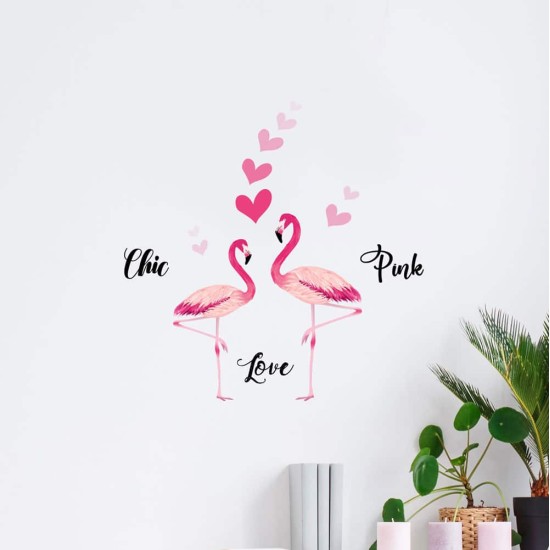 Flamingos αυτοκόλλητα τοίχου βινυλίου (59175)