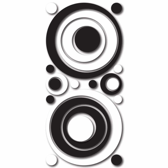 Black & White Circles αφρώδη αυτοκόλλητα τοίχου S (59508) Black & White Circles αφρώδη αυτοκόλλητα τοίχου S (59508)