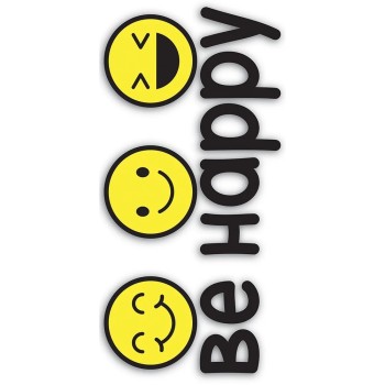 Be Happy αυτοκόλλητα τοίχου βινυλίου S (59518)