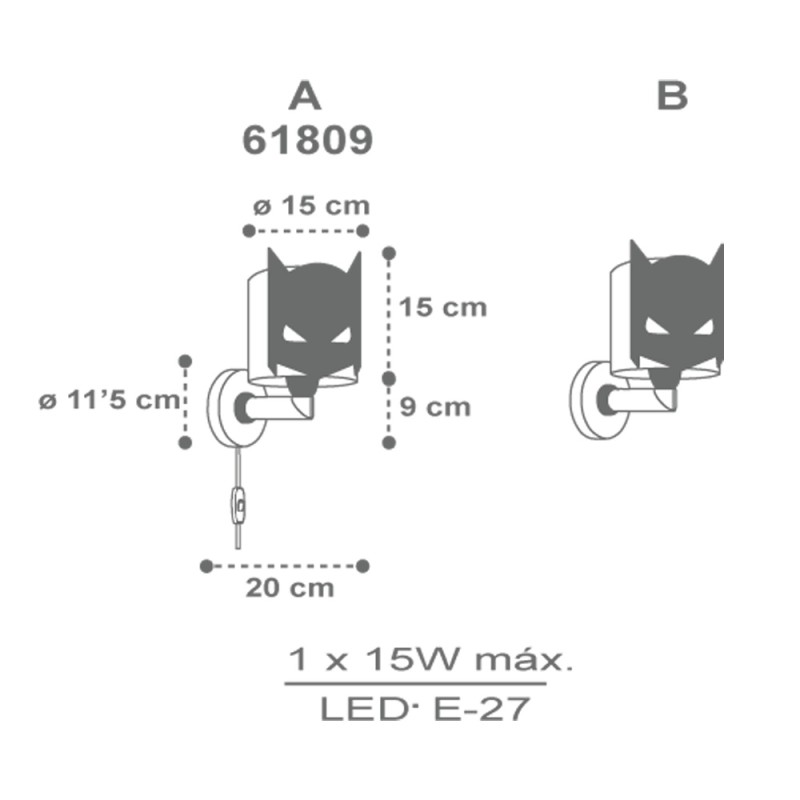 Dark Hero απλίκα τοίχου (61809)