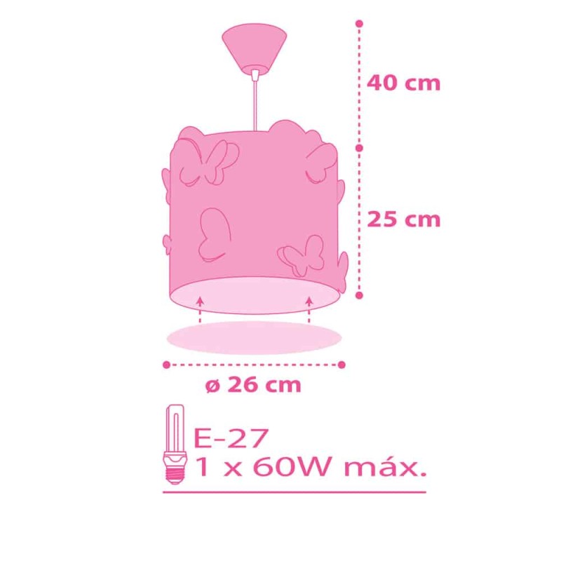 Butterfly κρεμαστό παιδικό φωτιστικό οροφής (62142)