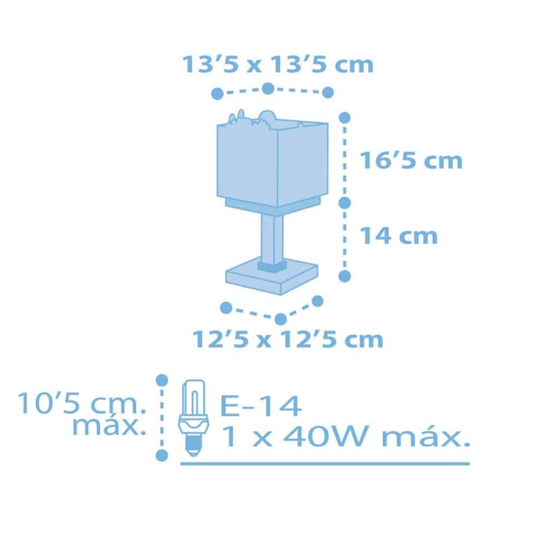 Baby Jungle Blue κομοδίνου παιδικό φωτιστικό (63111T)