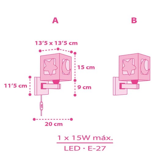 Moonlight Pink απλίκα τοίχου (63239S) Moonlight Pink απλίκα τοίχου (63239S)