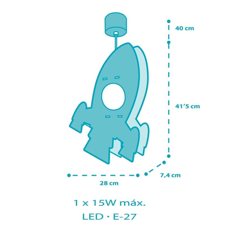 Rocket MDF παιδικό φωτιστικό οροφής (63357)