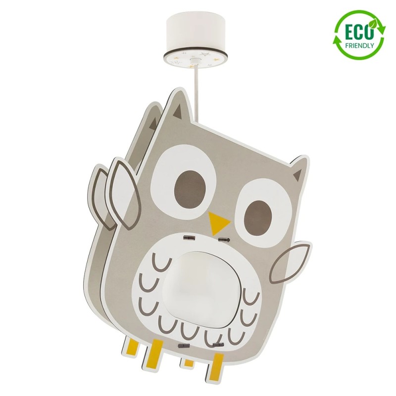 Owl MDF παιδικό φωτιστικό οροφής (63397)