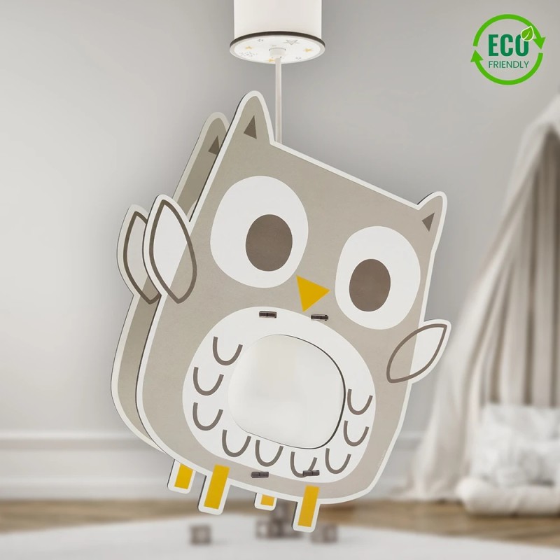 Owl MDF παιδικό φωτιστικό οροφής (63397)