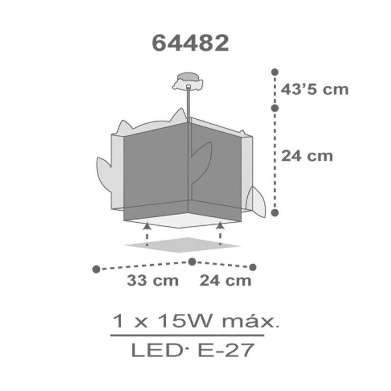 Little Pink Owl παιδικό φωτιστικό οροφής (64482)