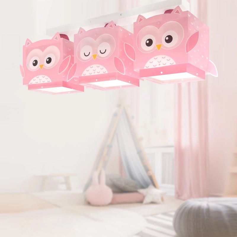 Little Pink Owl τρίφωτο φωτιστικό (64483)