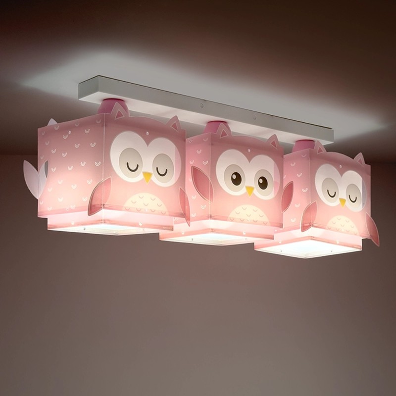 Little Pink Owl τρίφωτο φωτιστικό (64483)
