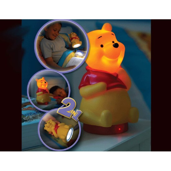 Winnie Pooh κομοδίνου και φακός LED (65102) Winnie Pooh κομοδίνου και φακός LED (65102)