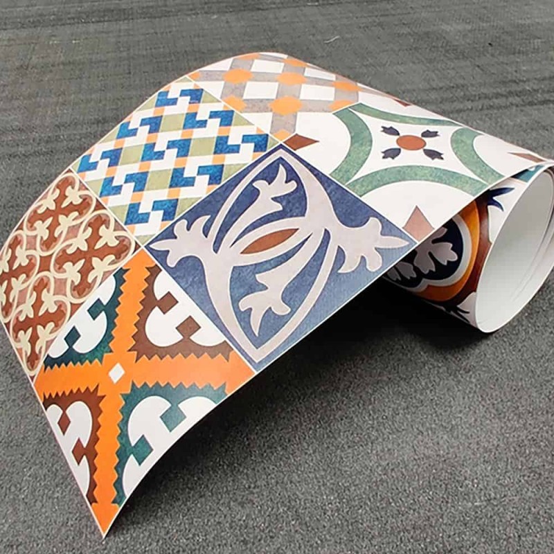 Red Tiles μπορντούρα προστασίας τοίχων κουζίνας (67114)