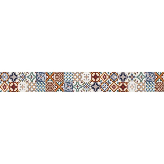 Red Tiles μπορντούρα προστασίας τοίχων κουζίνας (67114)