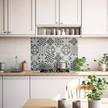 Grey Cementines προστασία τοίχου εστιών κουζίνας (67285)