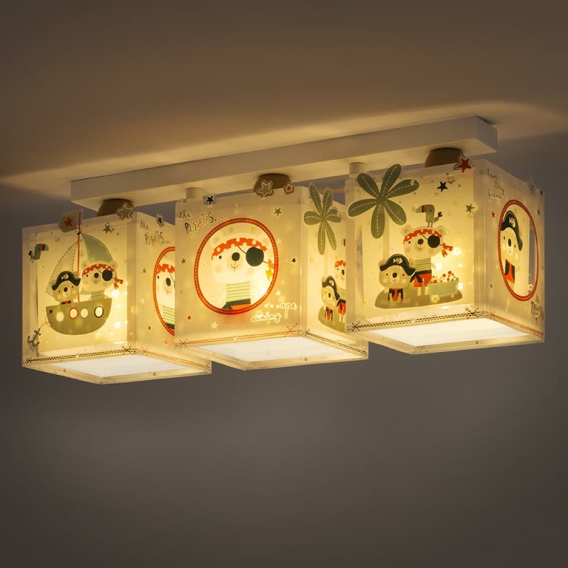 The Pirates τρίφωτο παιδικό φωτιστικό οροφής (74553)