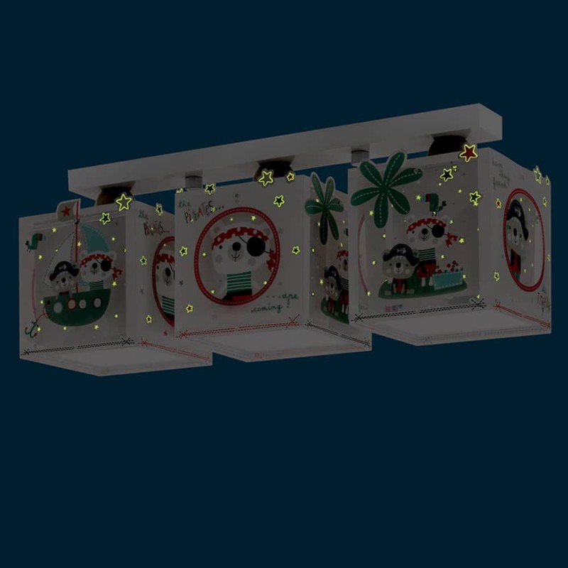 The Pirates τρίφωτο παιδικό φωτιστικό οροφής (74553)