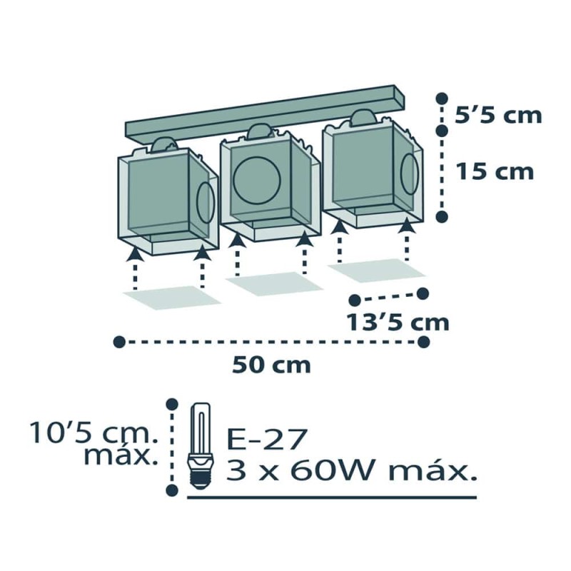 The Pirates τρίφωτο παιδικό φωτιστικό οροφής (74553)