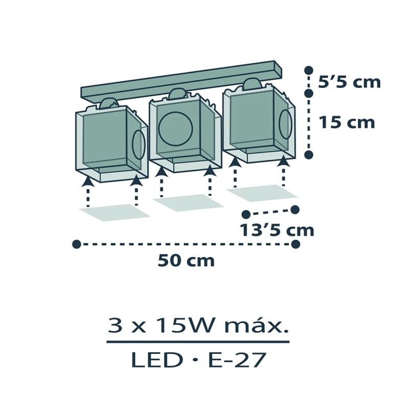 The Pirates τρίφωτο παιδικό φωτιστικό οροφής (74553)