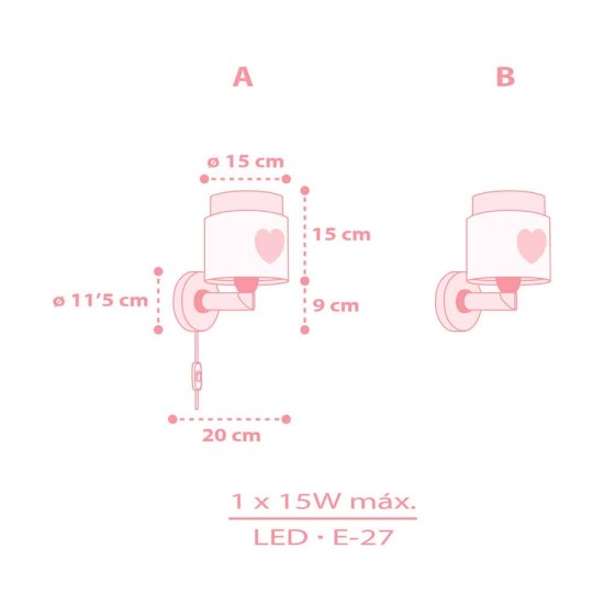 Baby Dreams Pink απλίκα τοίχου (76019S) Baby Dreams Pink απλίκα τοίχου (76019S)