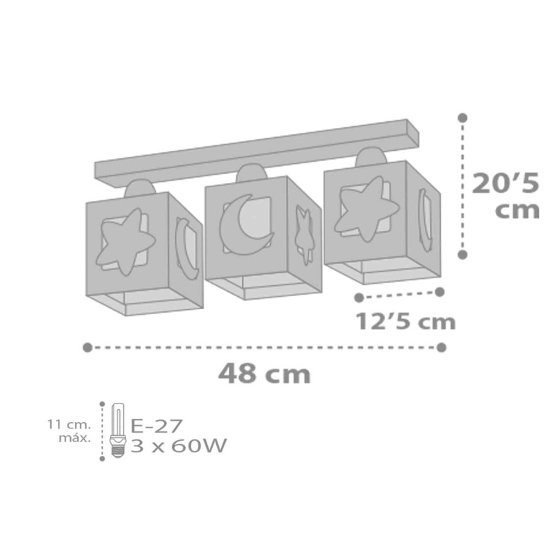 MoonLight Green τρίφωτο οροφής ράγας (63233NH)