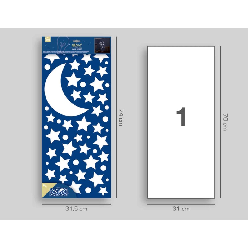 Stars φωσφορίζοντα αυτοκόλλητα τοίχου S (77223)