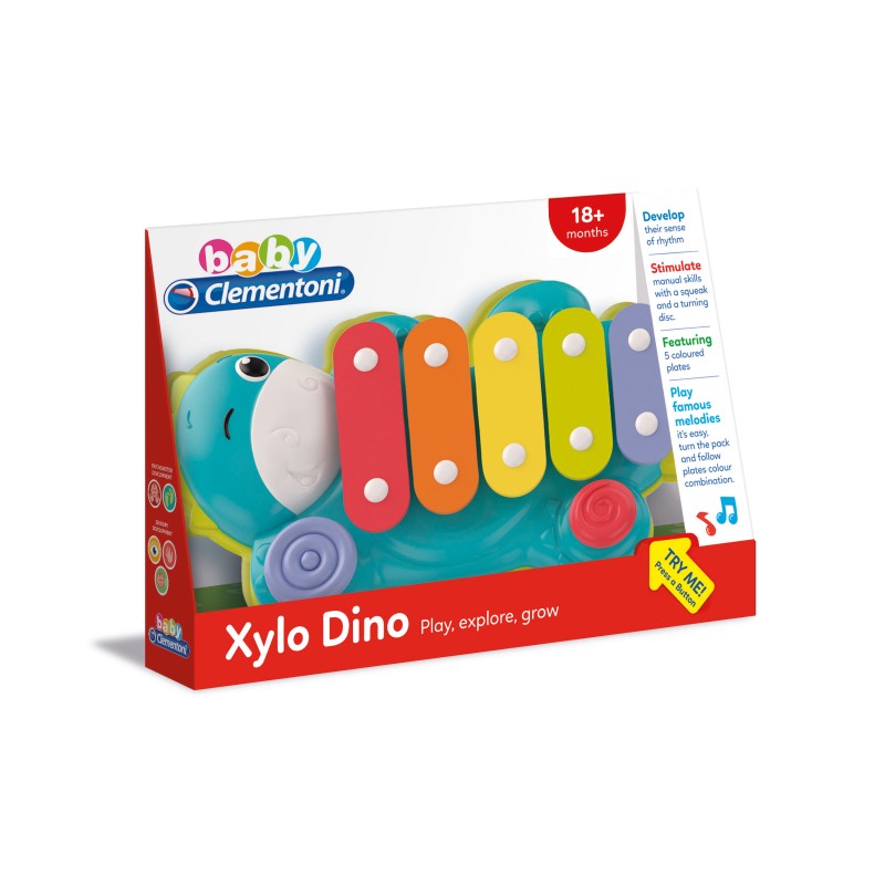Baby Clementoni Βρεφικό Μουσικό Ξυλόφωνο Δεινοσαυράκι Για 18+ Μηνών