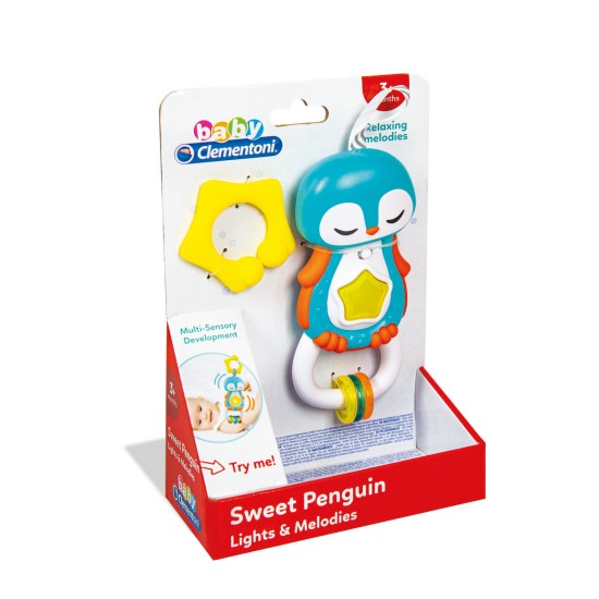 Baby Clementoni Βρεφική Ηλεκτρονική Κουδουνίστρα Πιγκουίνος Για 3+ Μηνών Baby Clementoni Βρεφική Ηλεκτρονική Κουδουνίστρα Πιγκουίνος Για 3+ Μηνών