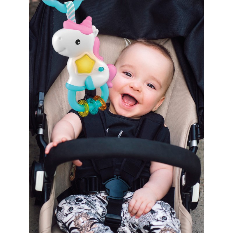 Baby Clementoni Βρεφική Ηλεκτρονική Κουδουνίστρα Μονόκερος Για 3+ Μηνών