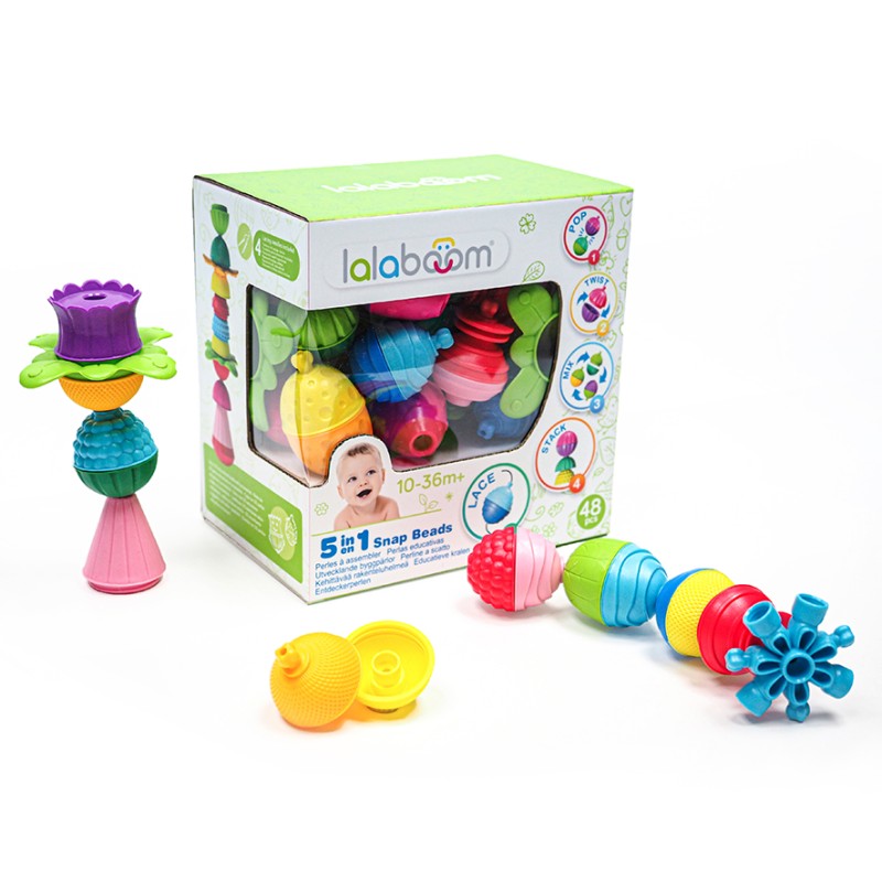 Lalaboom  5 Σε 1 Εκπαιδευτικές Χάντρες Και Αξεσουάρ 48 Τμχ Για 10+ Μηνών