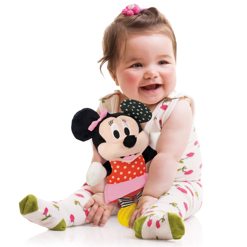 Baby Clementoni Disney Baby Βρεφικό Παιχνίδι Minnie Χνουδωτό-Κουδουνίστρα Για 6+ Μηνών