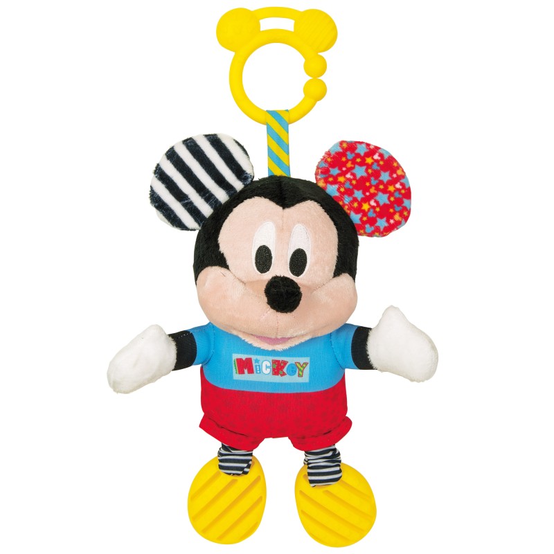 Baby Clementoni Disney Baby Βρεφικό Παιχνίδι Mickey Χνουδωτό-Κουδουνίστρα Για 6+ Μηνών