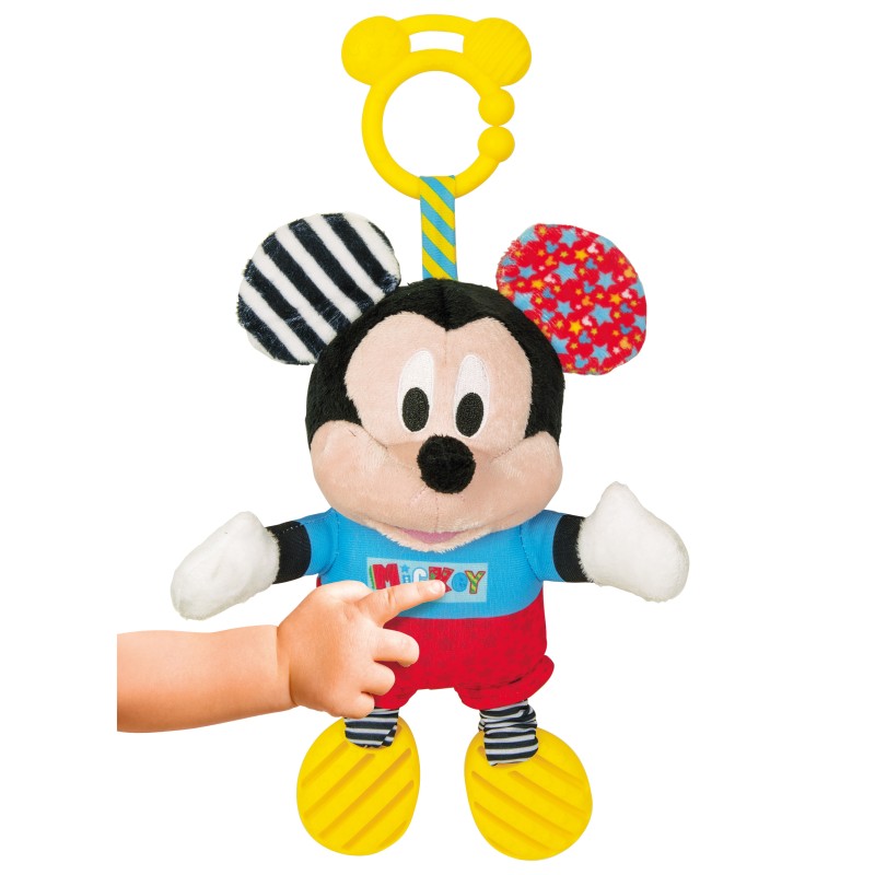Baby Clementoni Disney Baby Βρεφικό Παιχνίδι Mickey Χνουδωτό-Κουδουνίστρα Για 6+ Μηνών