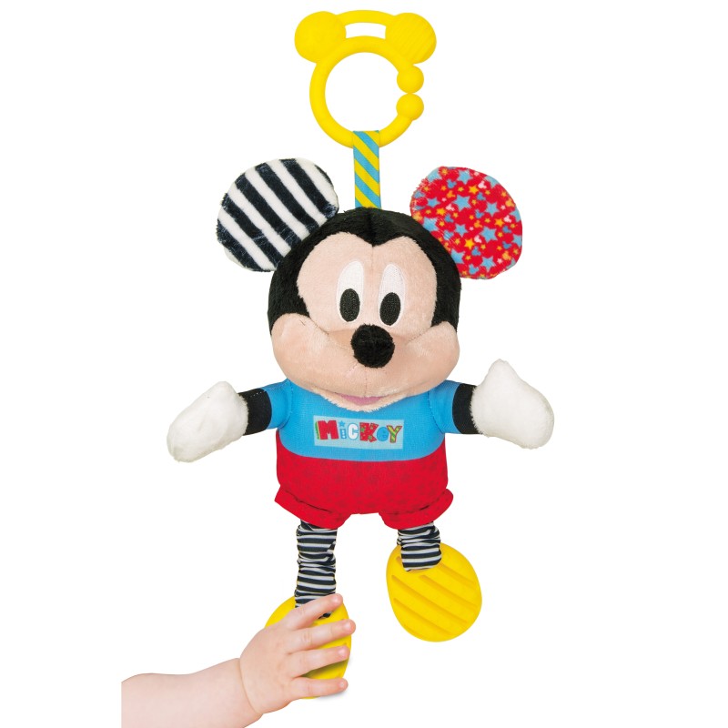 Baby Clementoni Disney Baby Βρεφικό Παιχνίδι Mickey Χνουδωτό-Κουδουνίστρα Για 6+ Μηνών