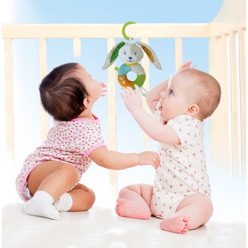 Baby Clementoni For You Βρεφικό Παιχνίδι Κουδουνίστρα Μαλακό Λαγουδάκι Για 0+ Μηνών