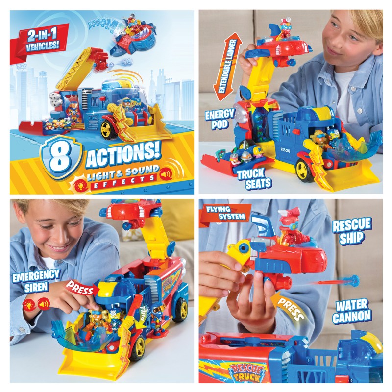 Superthings Μικροπλάσματα Όχημα Με Φώτα Και Ήχους 2 Σε 1 Rescue Truck Για 3+ Χρονών