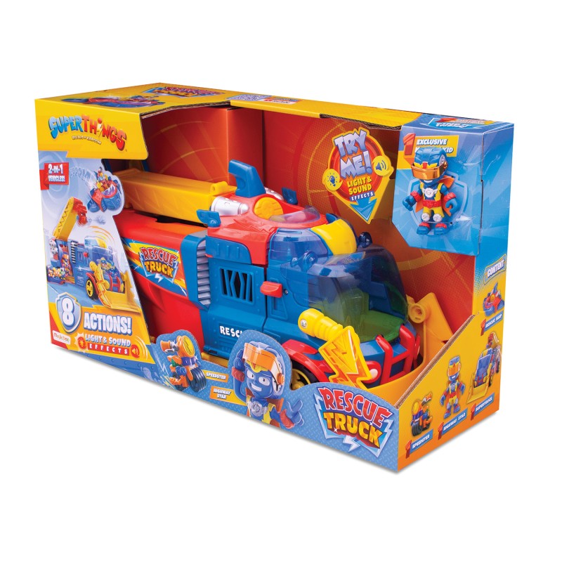 Superthings Μικροπλάσματα Όχημα Με Φώτα Και Ήχους 2 Σε 1 Rescue Truck Για 3+ Χρονών