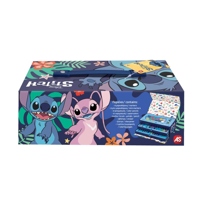 AS Σετ Ζωγραφικής Σε Χάρτινο Βαλιτσάκι Disney Stitch Για 3+