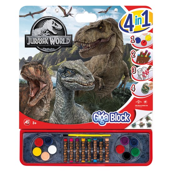 Giga Block Σετ Ζωγραφικής Jurassic World 4 Σε 1 Για 3+ Χρονών Giga Block Σετ Ζωγραφικής Jurassic World 4 Σε 1 Για 3+ Χρονών