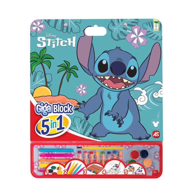 Giga Block Σετ Ζωγραφικής Disney Stitch 5 Σε 1 Για 3+ Χρονών