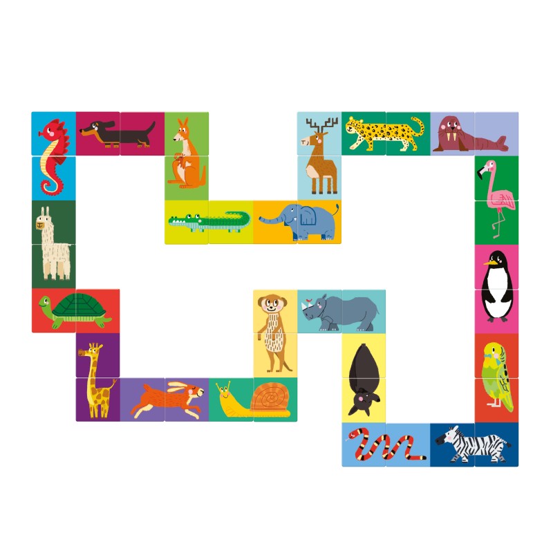 Εξυπνούλης Εκπαιδευτικό Παιχνίδι Ντόμινο Ζωάκια Και Αριθμοί Για 4+ Χρονών