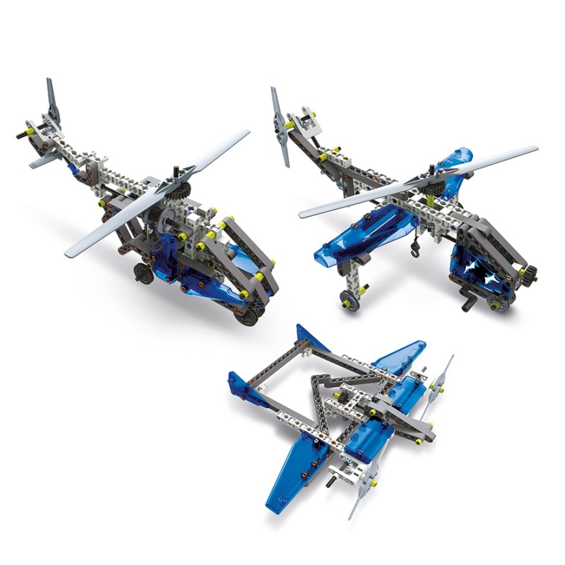 Μαθαίνω Και Δημιουργώ Build Εκπαιδευτικό Παιχνίδι Εργαστήριο Μηχανικής Αεροπλάνα Και Ελικόπτερα 8+.