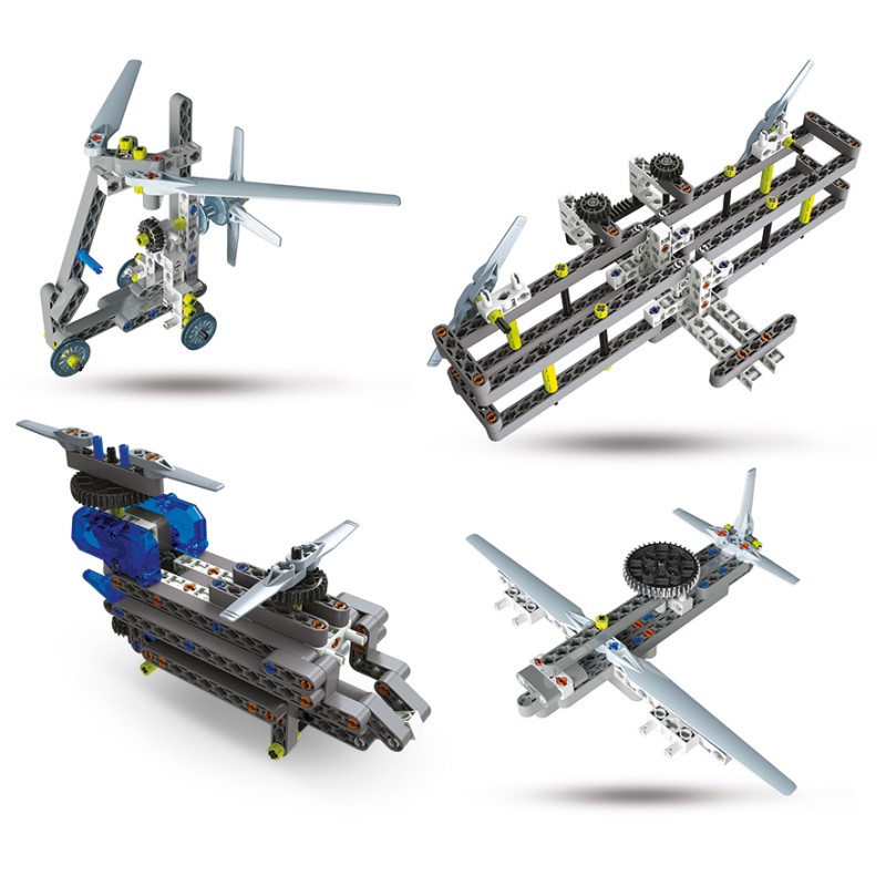 Μαθαίνω Και Δημιουργώ Build Εκπαιδευτικό Παιχνίδι Εργαστήριο Μηχανικής Αεροπλάνα Και Ελικόπτερα 8+.